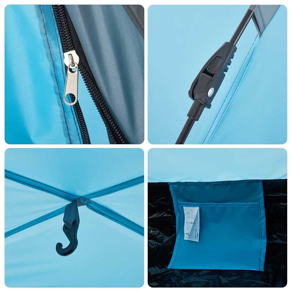 Tenda da Campeggio 3 Persone Blu a Rilascio Rapido