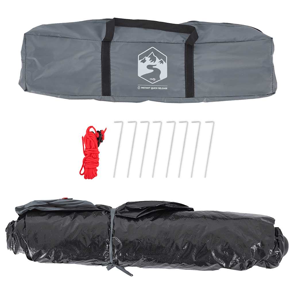 Tenda Campeggio 4 Persone Grigio e Arancione a Rilascio Rapido