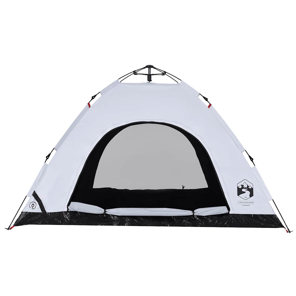 Tenda 4 Persone Bianca in Tessuto Oscurante a Rilascio Rapido