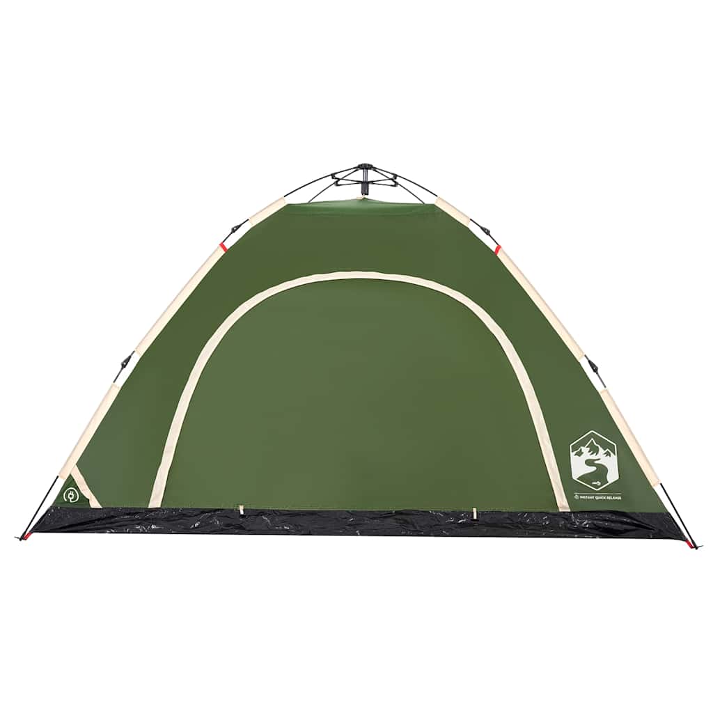 Tenda da Campeggio 5 Persone Verde a Rilascio Rapido