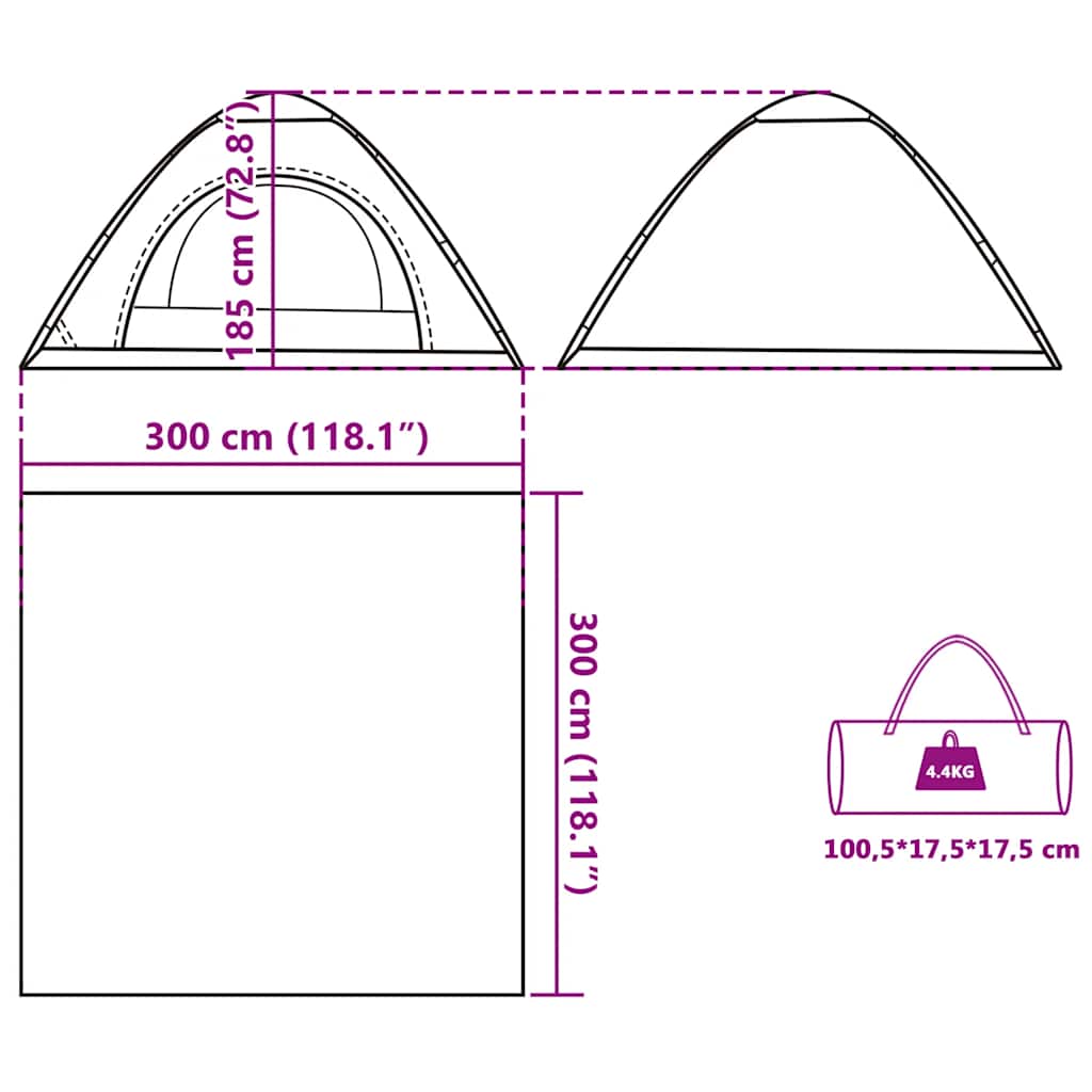 Tenda da Campeggio 5 Persone Blu a Rilascio Rapido