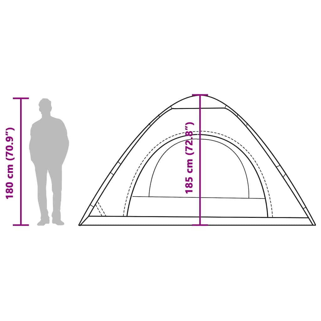 Tenda da Campeggio 5 Persone Blu a Rilascio Rapido