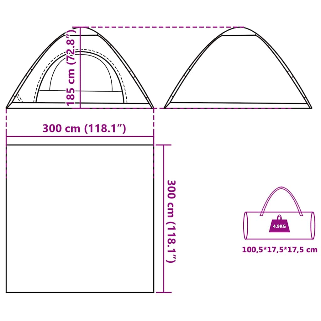 Tenda per 5 Persone Bianca Tessuto Oscurante a Rilascio Rapido