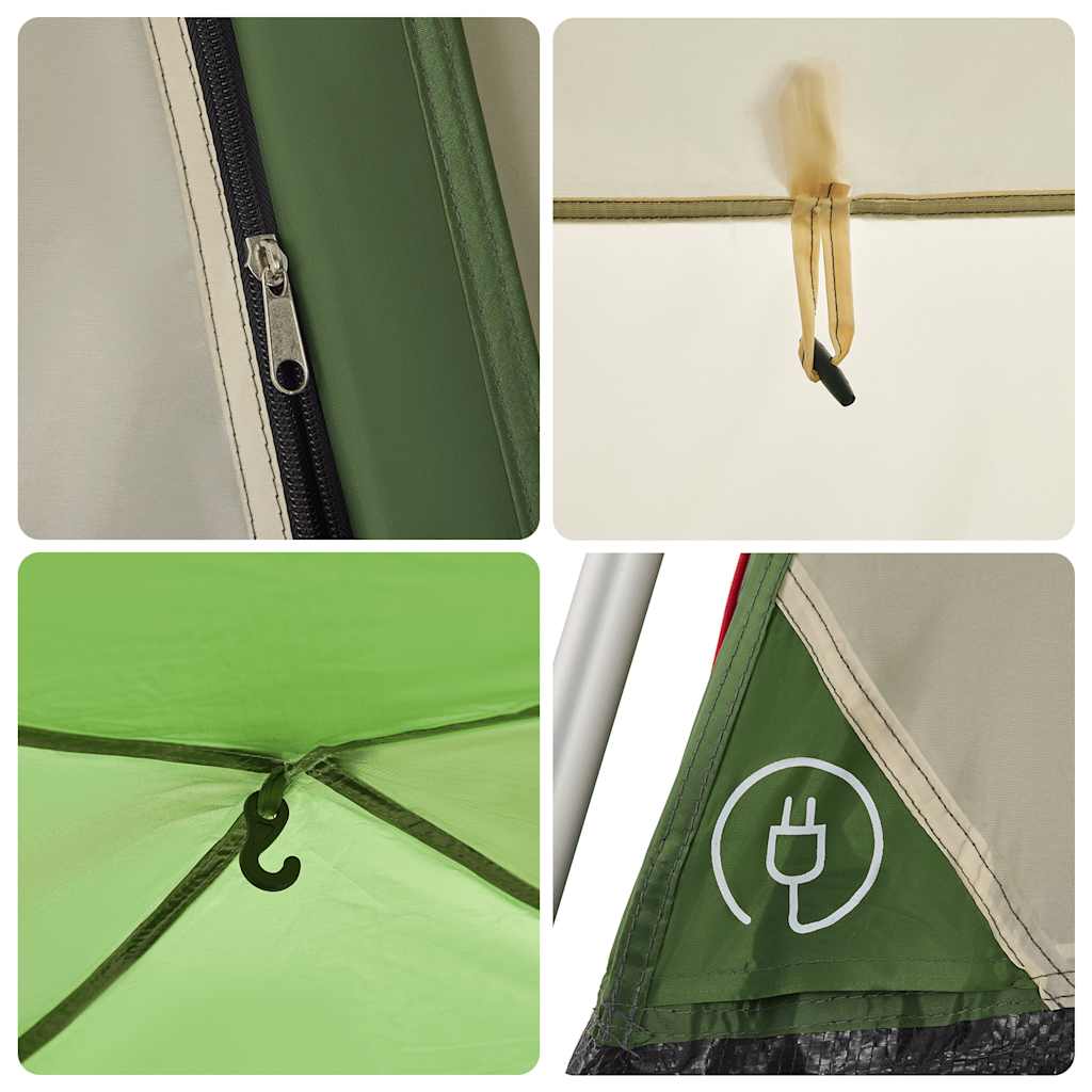 Tenda Familiare Cabina 7 Persone Verde a Rilascio Rapido