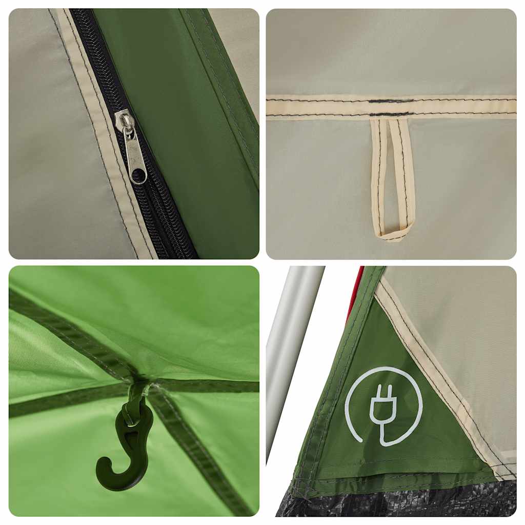 Tenda da Campeggio Cabina 4 Persone Verde a Rilascio Rapido