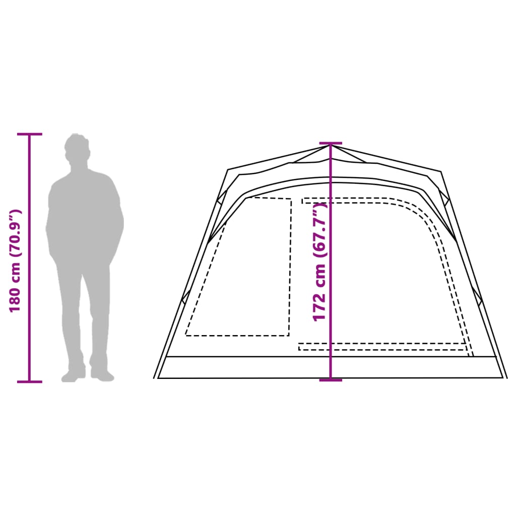 Tenda da Campeggio Cabina 4 Persone Blu a Rilascio Rapido