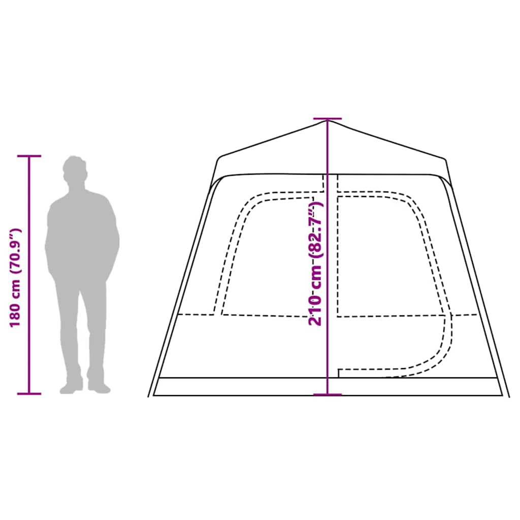 Tenda Familiare a Cupola 8 Persone Verde a Rilascio Rapido