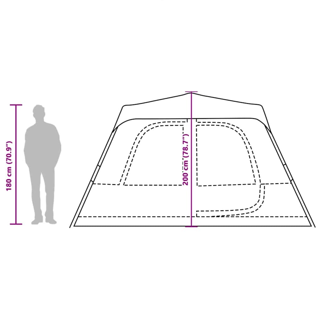 Tenda Familiare a Cupola 10 Persone Verde a Rilascio Rapido