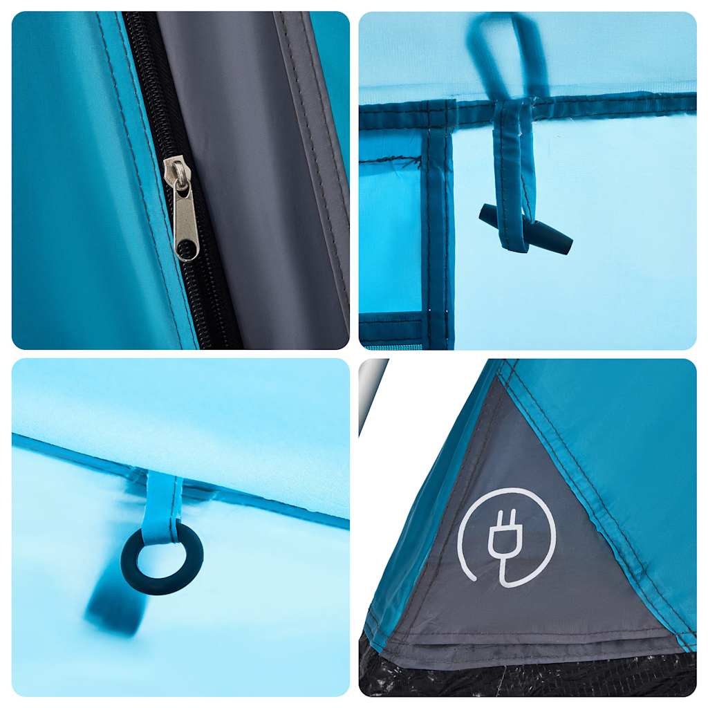 Tenda Familiare a Cupola 10 Persone Blu a Rilascio Rapido
