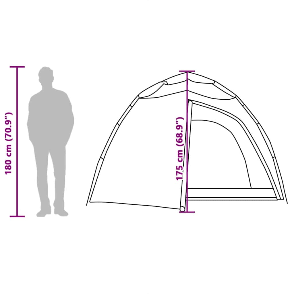 Tenda a Cupola da Campeggio 4 Persone Blu a Rilascio Rapido