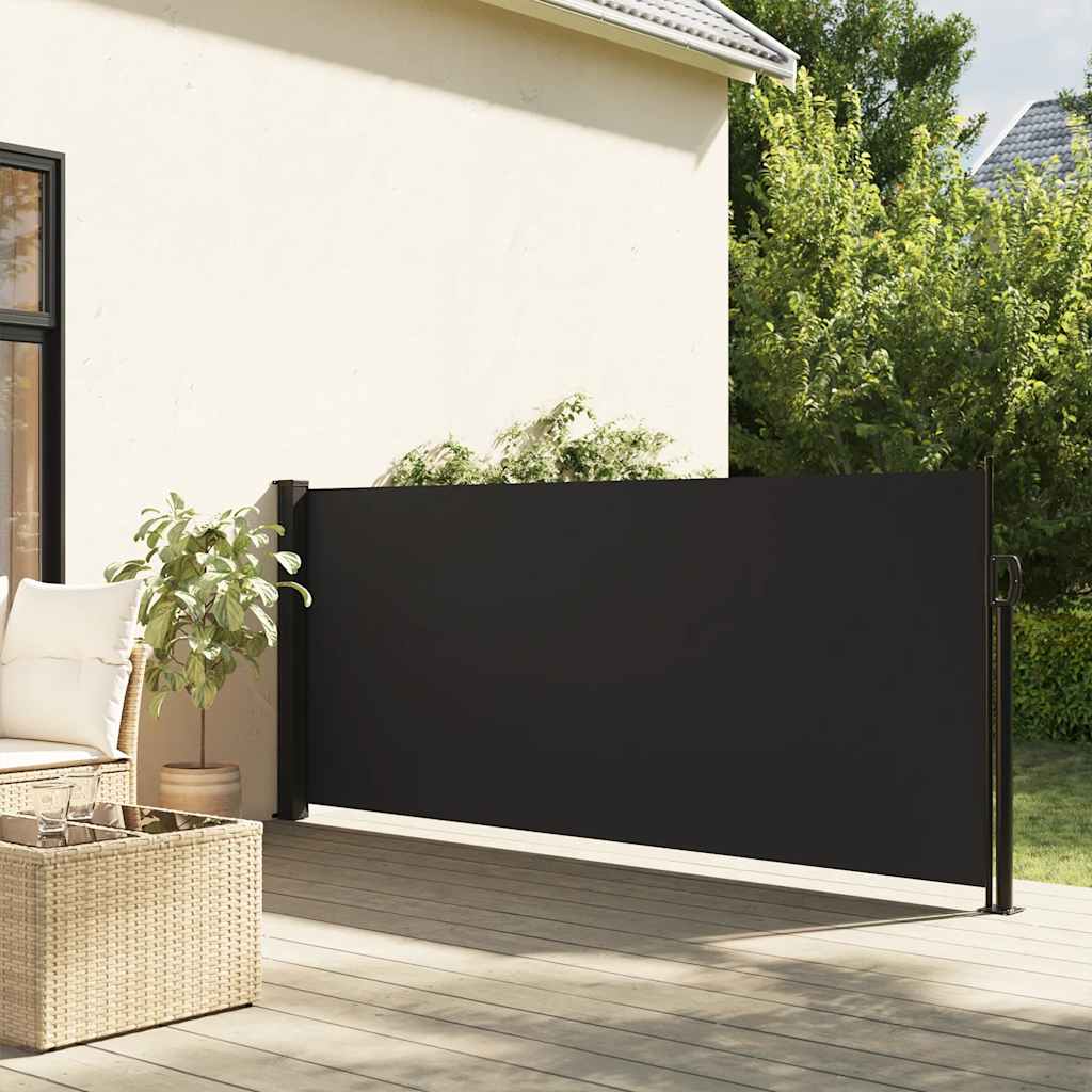 Tenda da Sole Laterale Retrattile Nera 117x300 cm