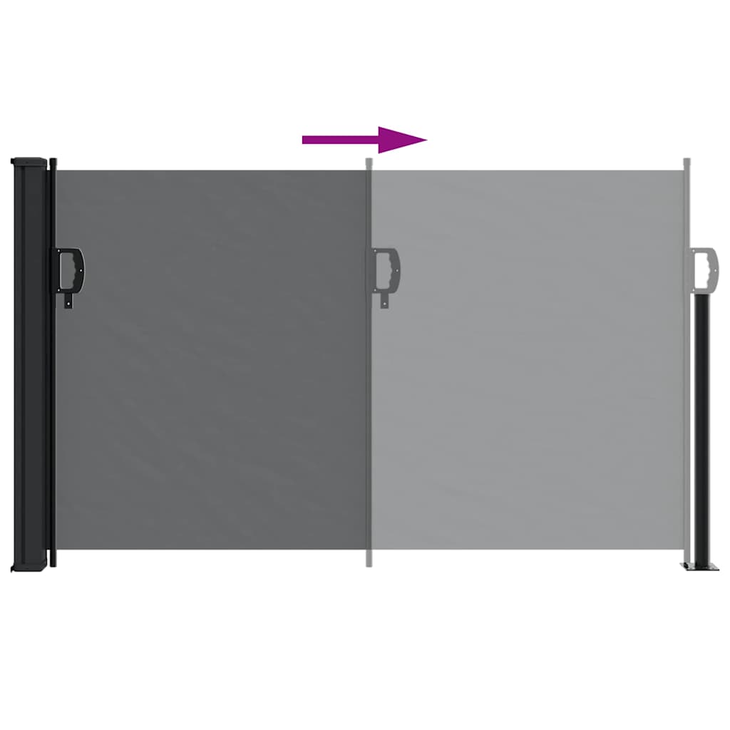 Tenda da Sole Laterale Retrattile Nera 117x300 cm