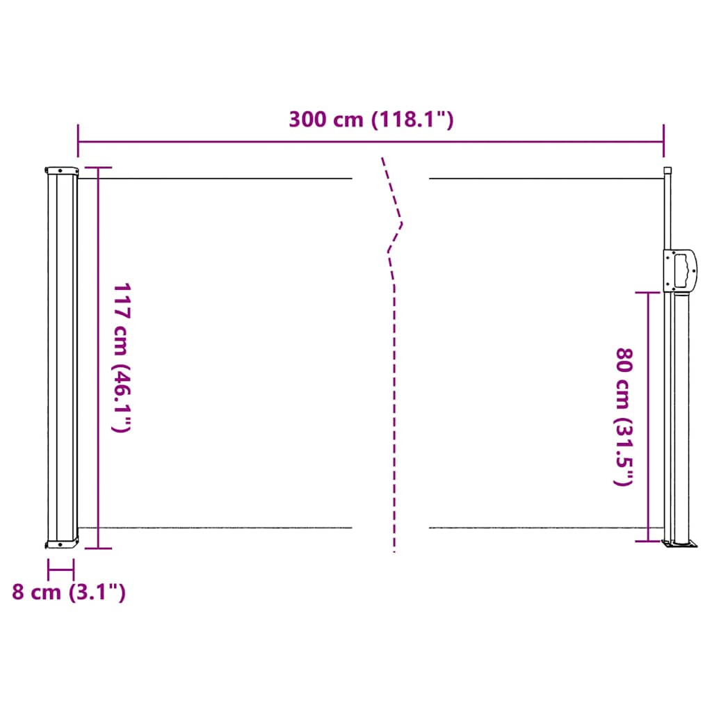 Tenda da Sole Laterale Retrattile Blu 117x300 cm