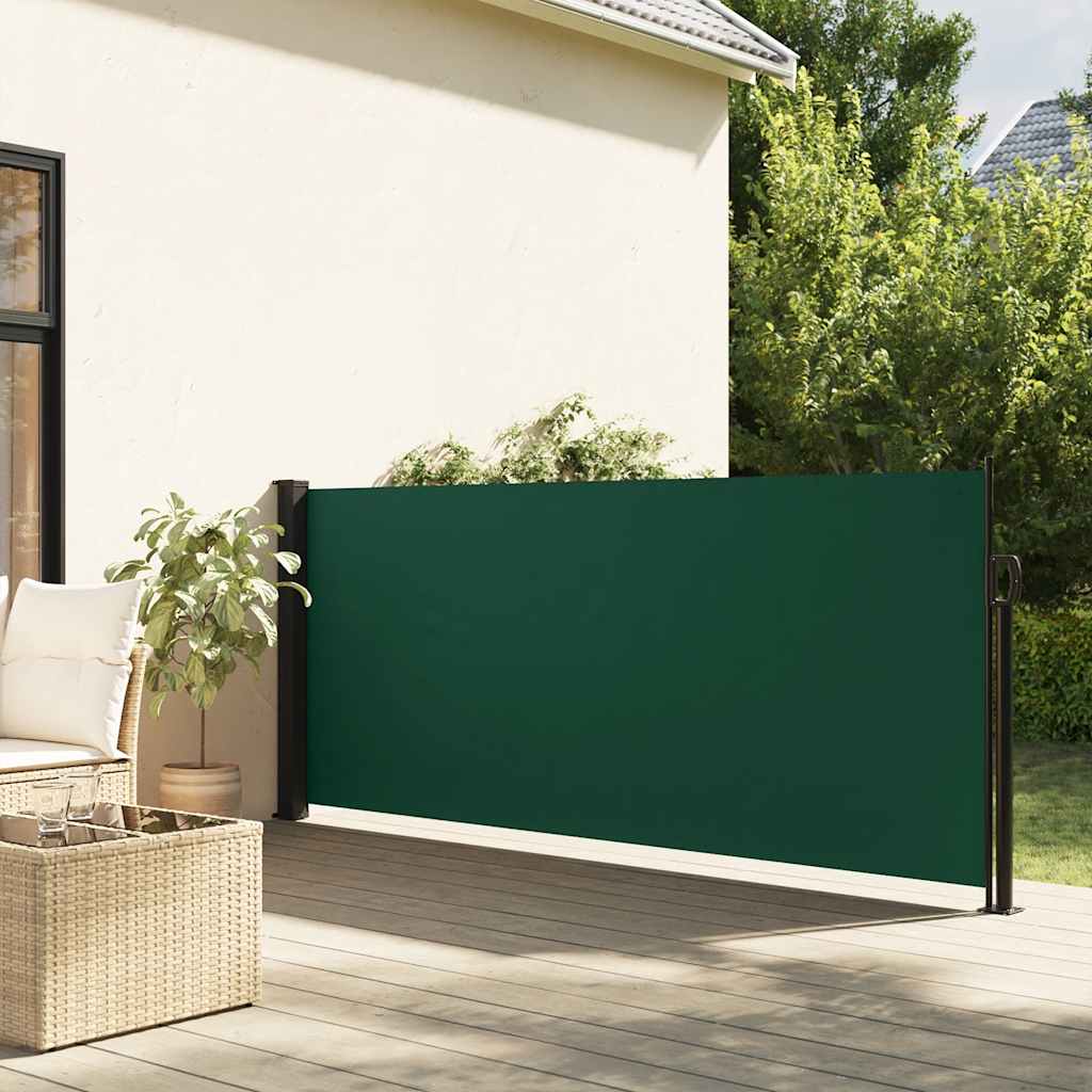 Tenda da Sole Laterale Retrattile Verde Scuro 117x300 cm