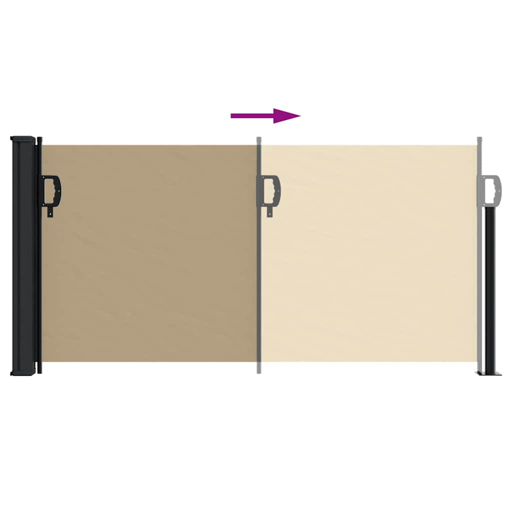 Tenda da Sole Laterale Retrattile Beige 100x500 cm