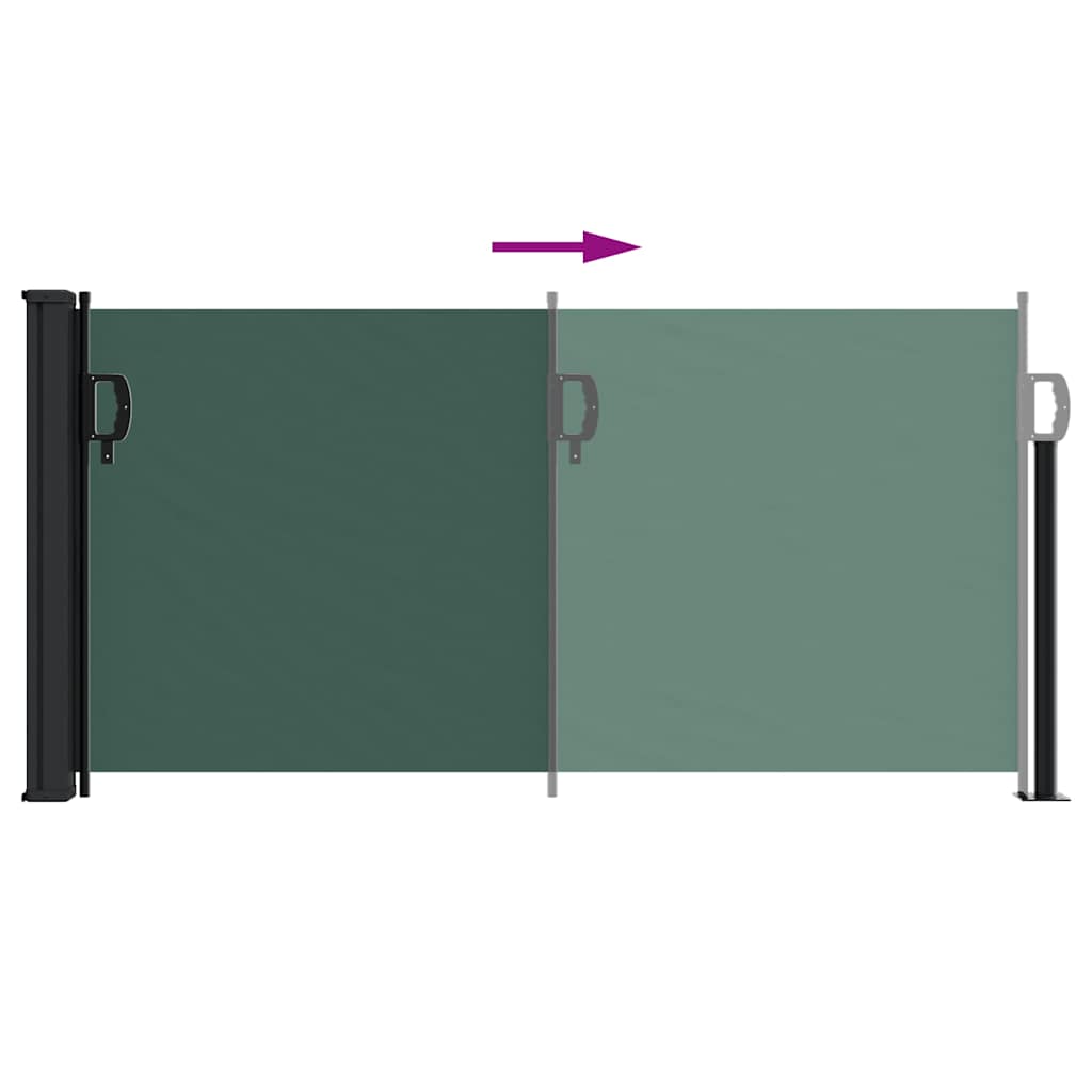Tenda da Sole Laterale Retrattile Verde Scuro 100x500 cm