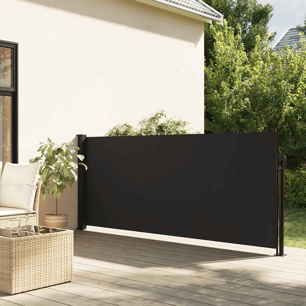 Tenda da Sole Laterale Retrattile Nera 120x500 cm