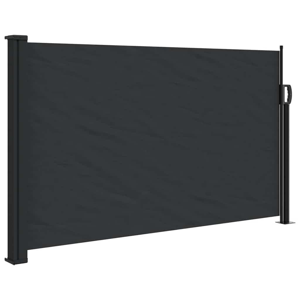 Tenda da Sole Laterale Retrattile Nera 120x500 cm