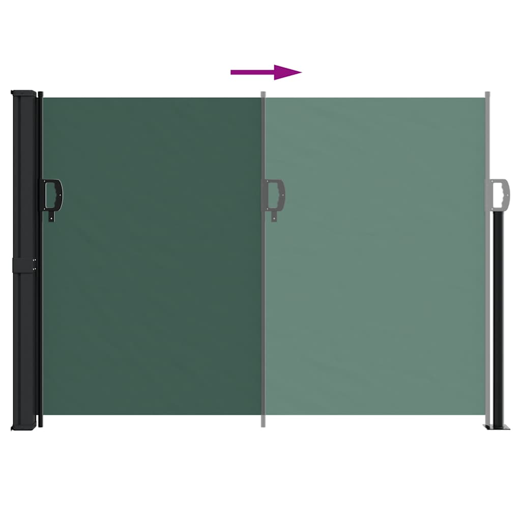 Tenda da Sole Laterale Retrattile Verde Scuro 140x500 cm