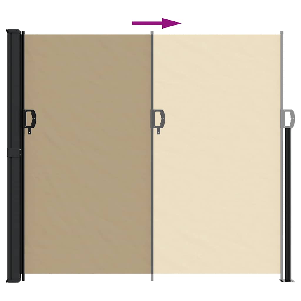 Tenda da Sole Laterale Retrattile Beige 180x500 cm