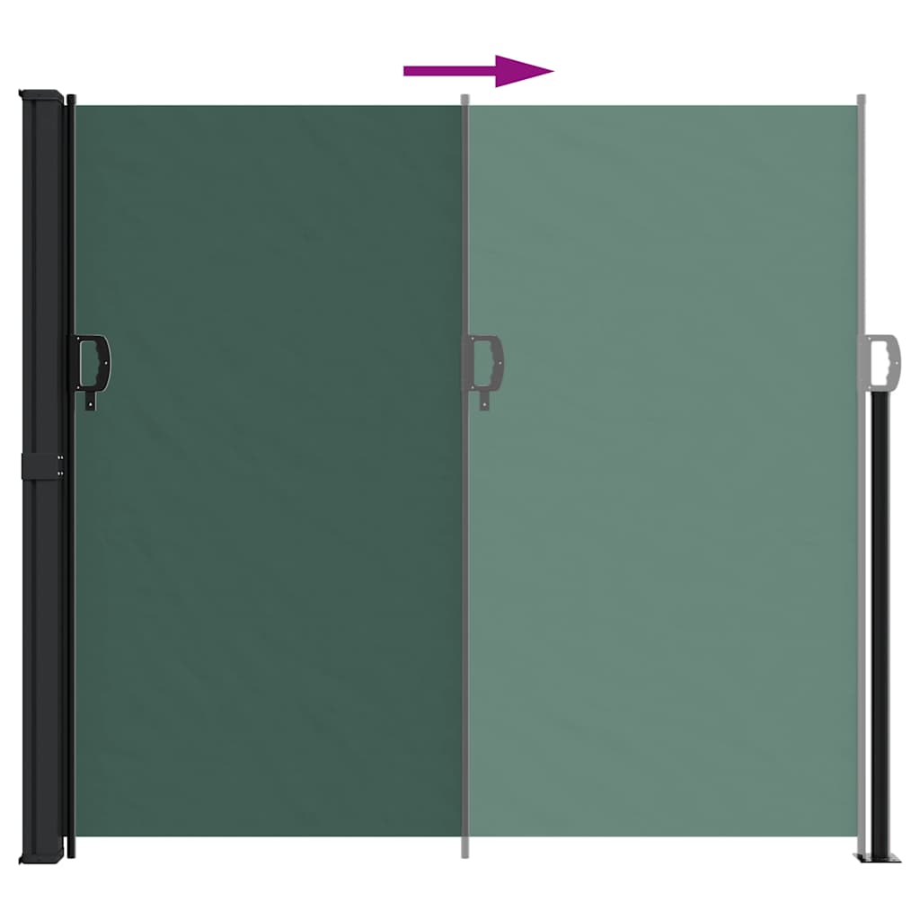 Tenda da Sole Laterale Retrattile Verde Scuro 180x500 cm