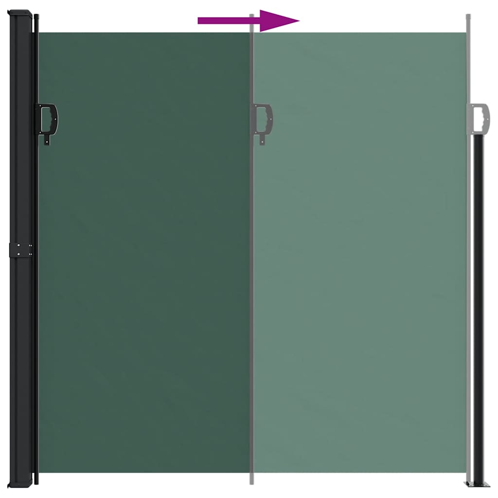 Tenda da Sole Laterale Retrattile Verde Scuro 200x500 cm