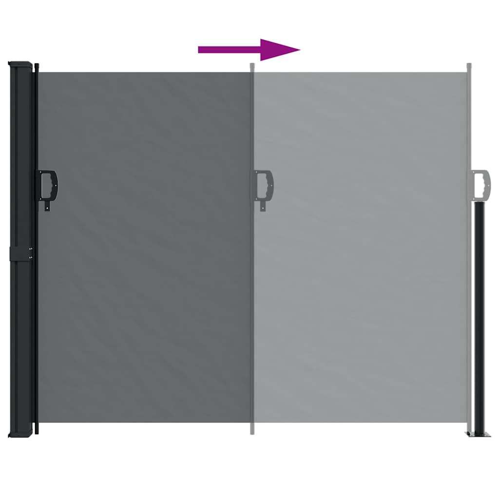 Tenda da Sole Laterale Retrattile Nera 160x600 cm