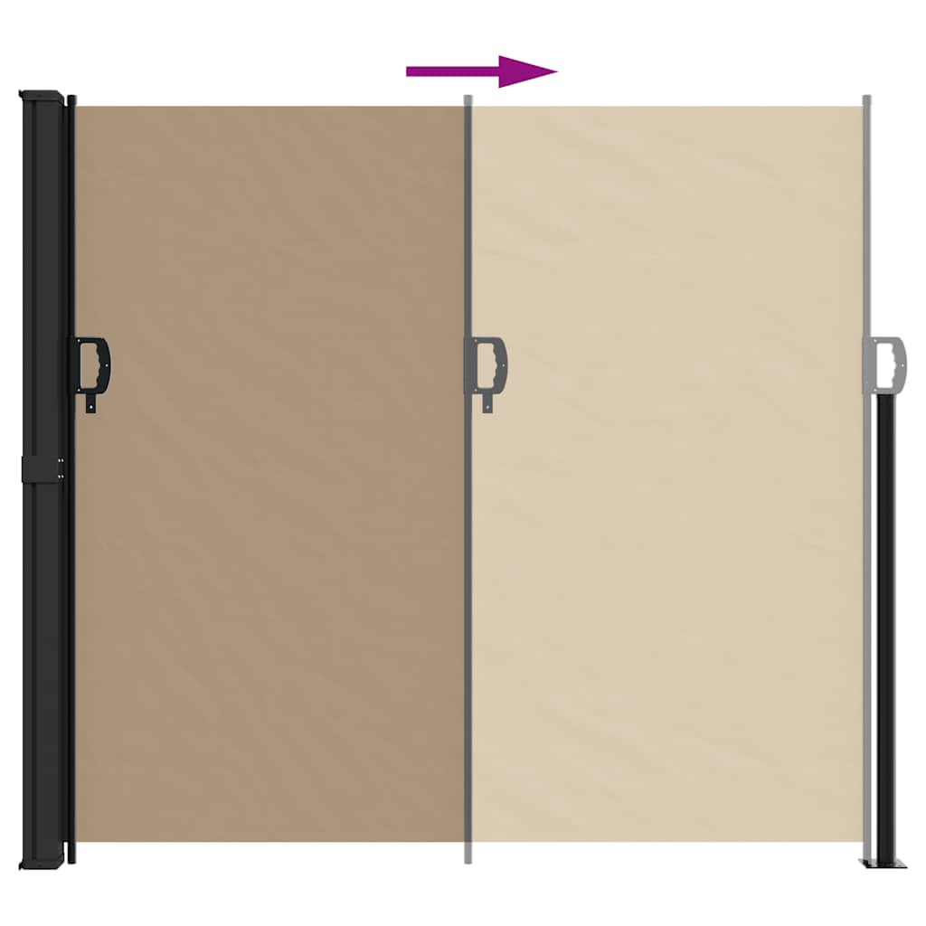 Tenda da Sole Laterale Retrattile Tortora 180x600 cm