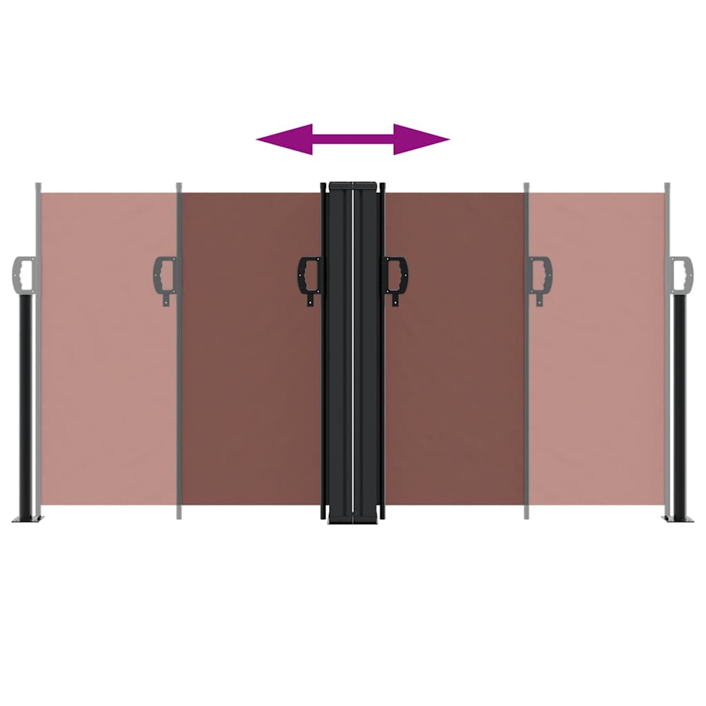 Tenda da Sole Laterale Retrattile Marrone 120x600 cm