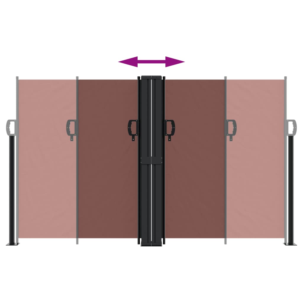 Tenda da Sole Laterale Retrattile Marrone 140x600 cm