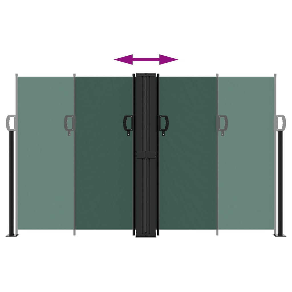 Tenda da Sole Laterale Retrattile Verde Scuro 140x600 cm