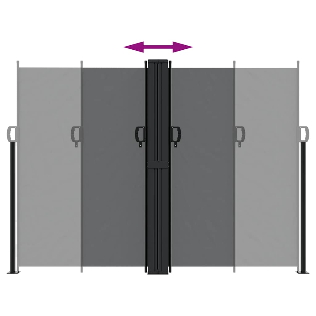 Tenda da Sole Laterale Retrattile Nera 180x600 cm