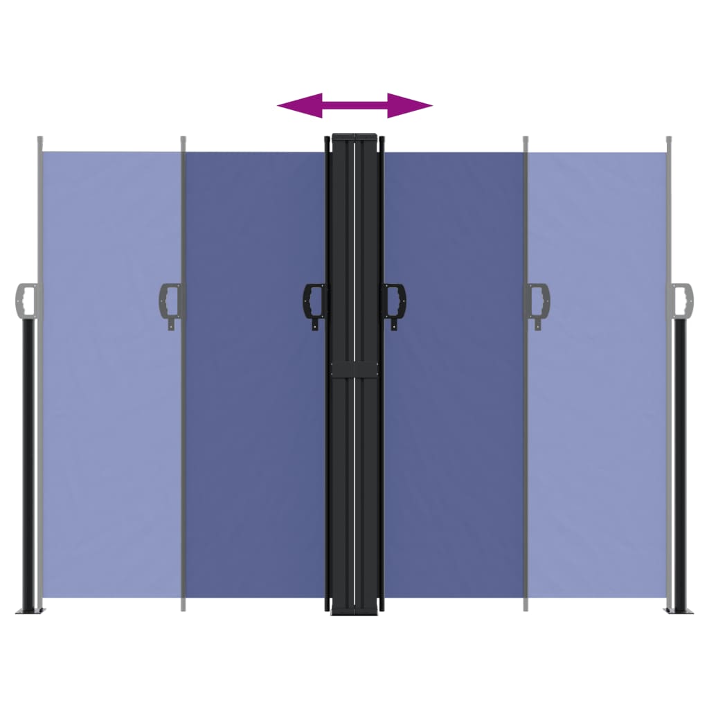 Tenda da Sole Laterale Retrattile Blu 180x600 cm