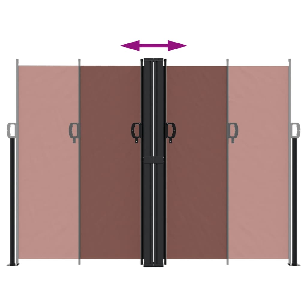Tenda da Sole Laterale Retrattile Marrone 180x600 cm
