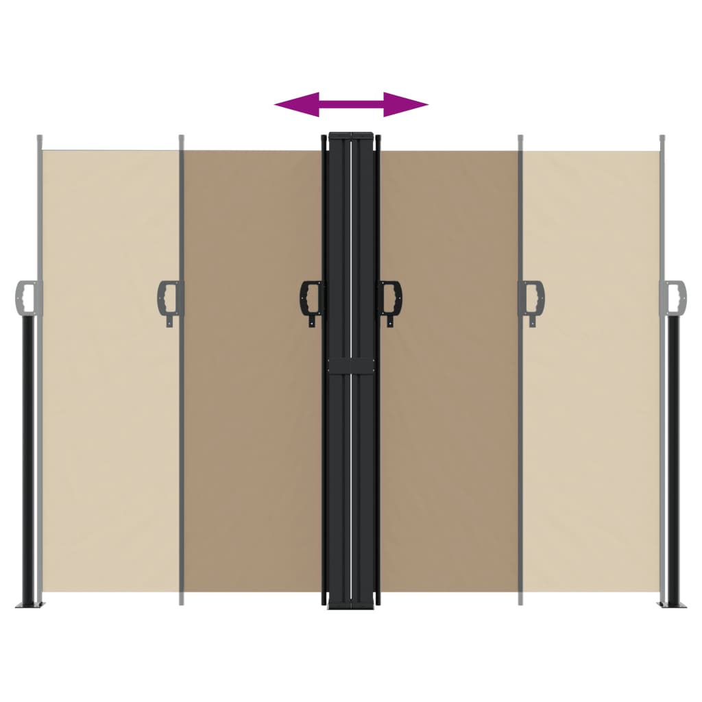 Tenda da Sole Laterale Retrattile Tortora 180x600 cm