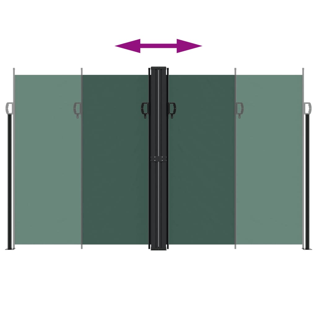 Tenda da Sole Laterale Retrattile Verde Scuro 200x600 cm