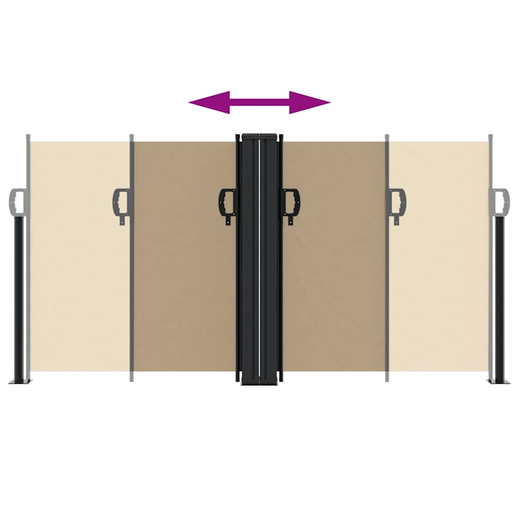 Tenda da Sole Laterale Retrattile Beige 120x1000 cm