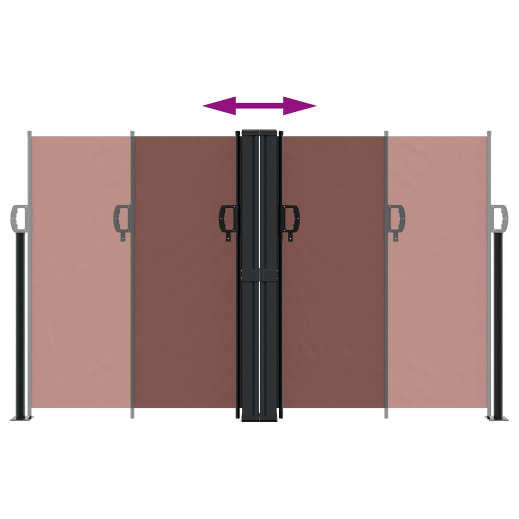 Tenda da Sole Laterale Retrattile Marrone 140x1000 cm