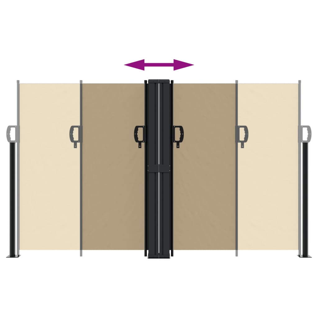 Tenda da Sole Laterale Retrattile Beige 140x1000 cm