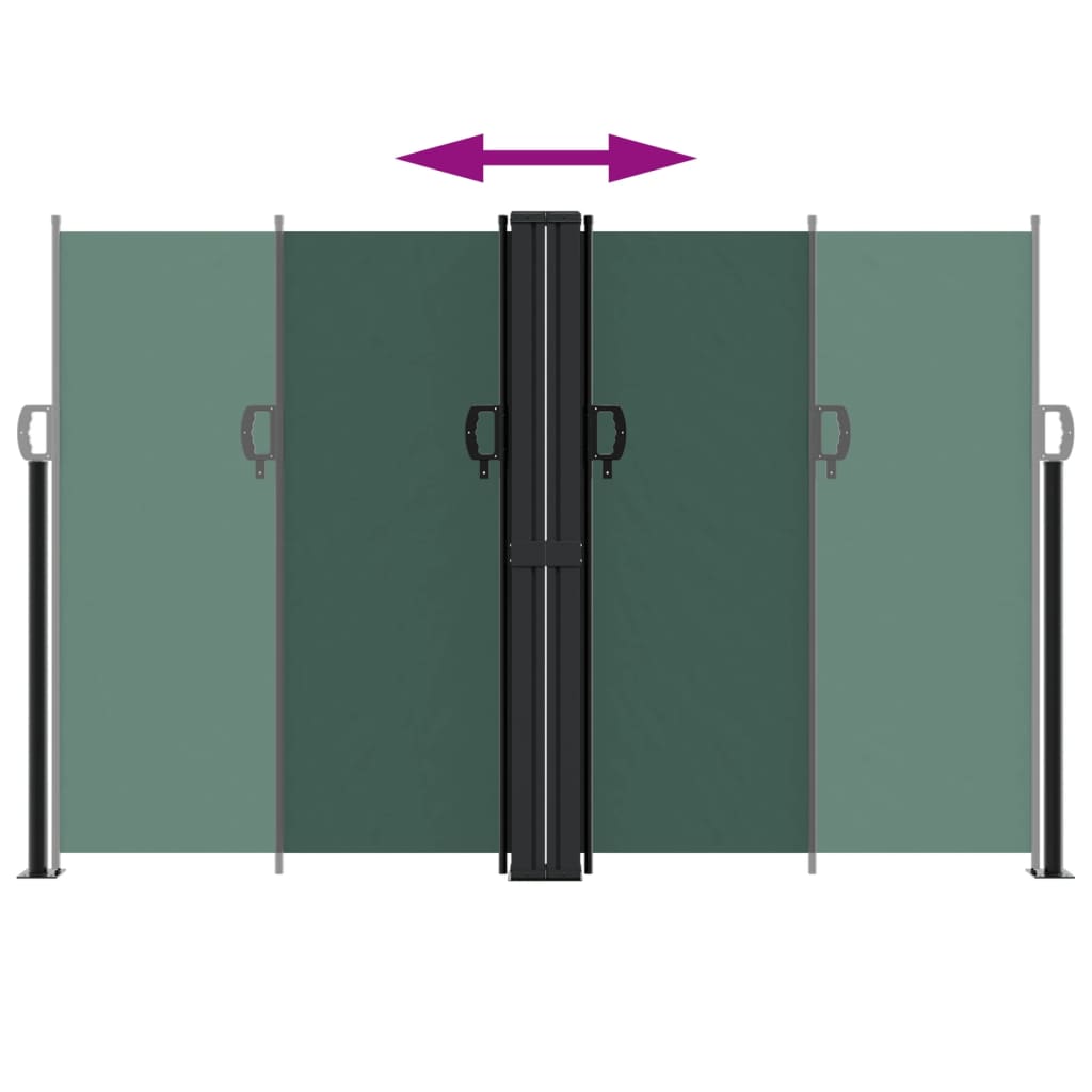 Tenda da Sole Laterale Retrattile Verde Scuro 160x1000 cm