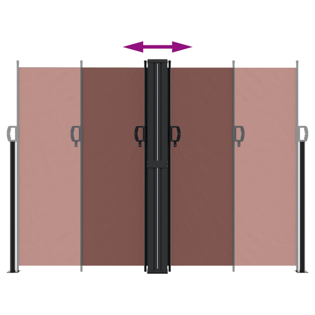 Tenda da Sole Laterale Retrattile Marrone 180x1000 cm