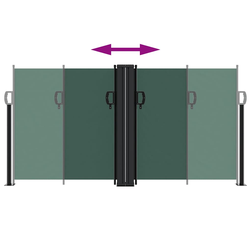 Tenda da Sole Laterale Retrattile Verde Scuro 120x1200 cm