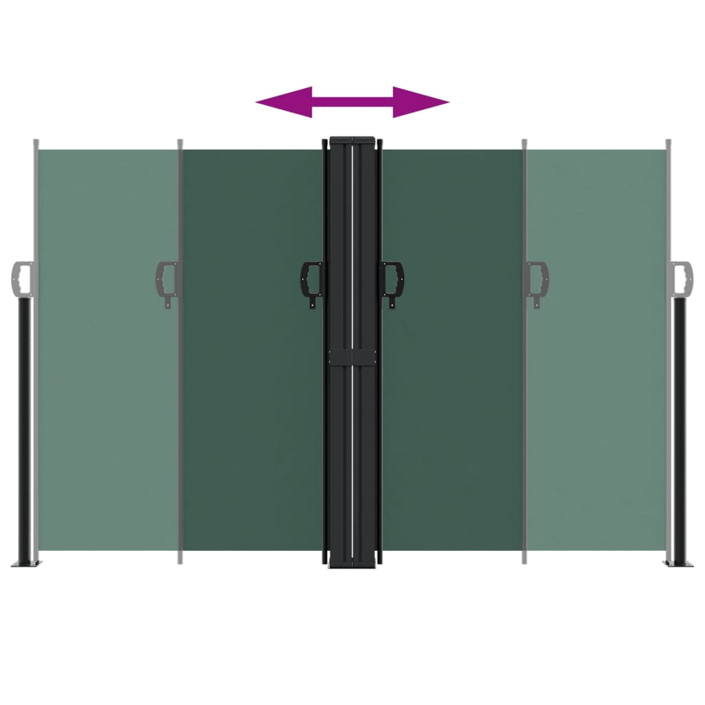 Tenda da Sole Laterale Retrattile Verde Scuro 160x1200 cm