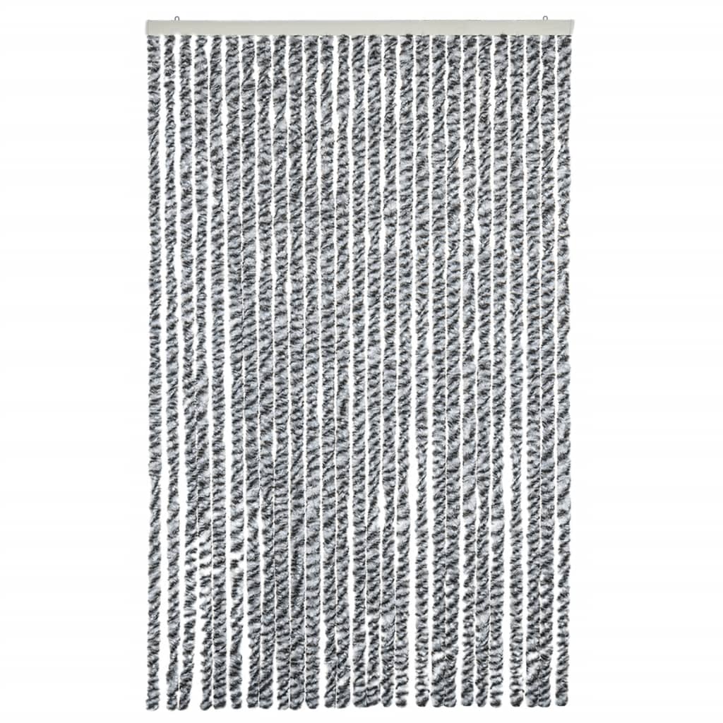 Tenda Antimosche Grigia Nera e Bianca 118x220 cm in Ciniglia