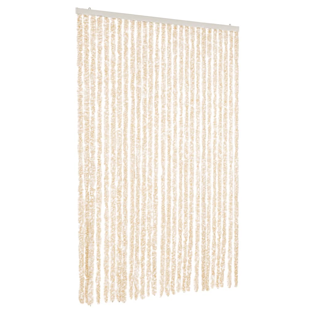 Tenda Antimosche Beige e Bianca 118x220 cm in Ciniglia
