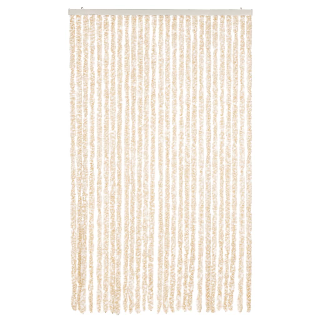 Tenda Antimosche Beige e Bianca 118x220 cm in Ciniglia