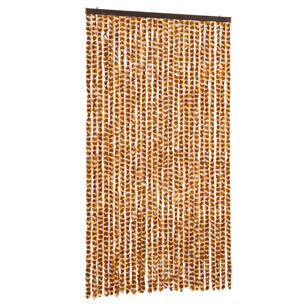 Tenda Antimosche Ocra e Bianca 118x220 cm in Ciniglia