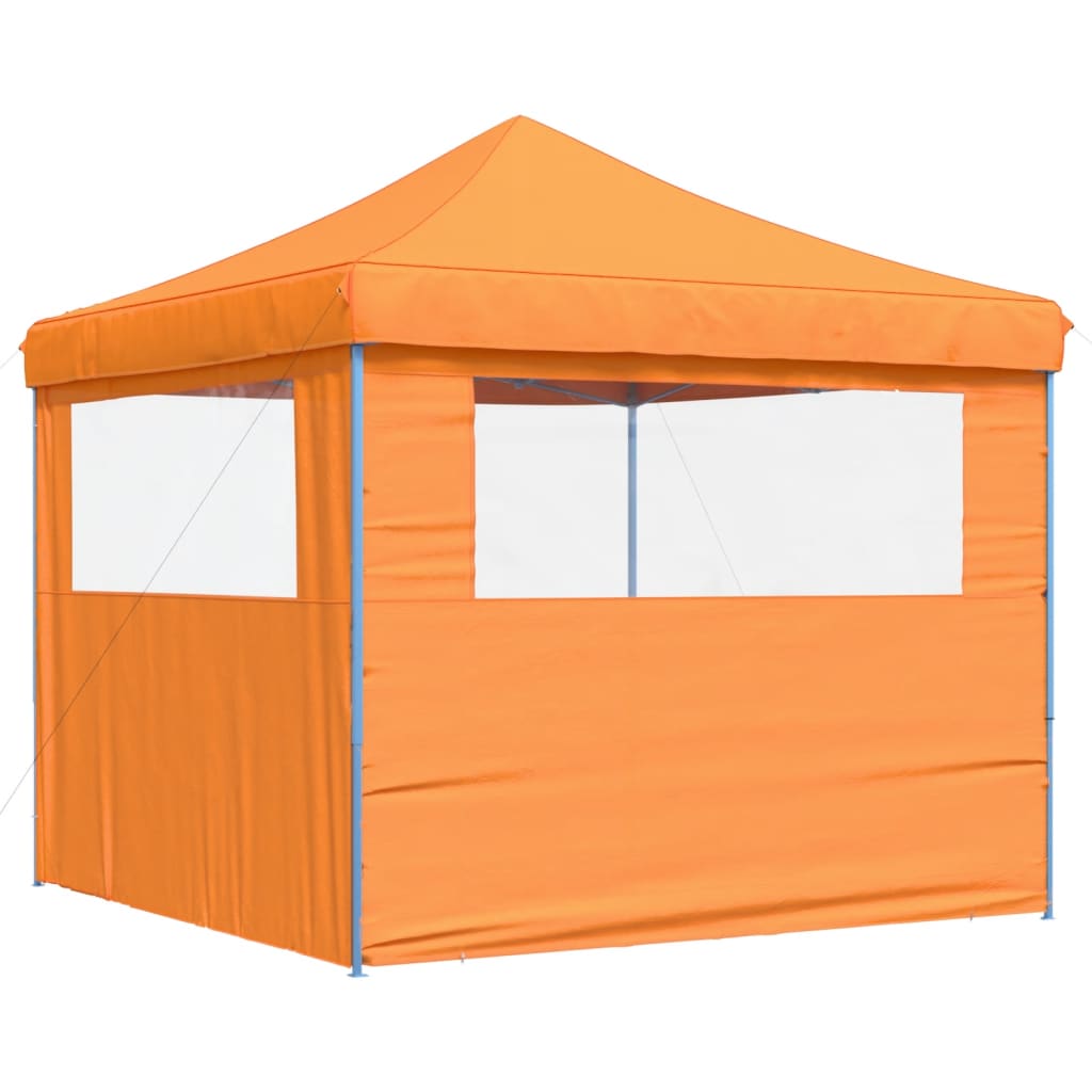 Tendone per Feste Pieghevole Pop-Up con 2 Pareti Arancione