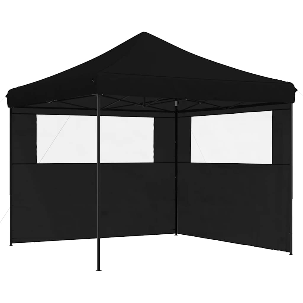 Tendone per Feste Pieghevole Pop-Up con 2 Pareti Nero
