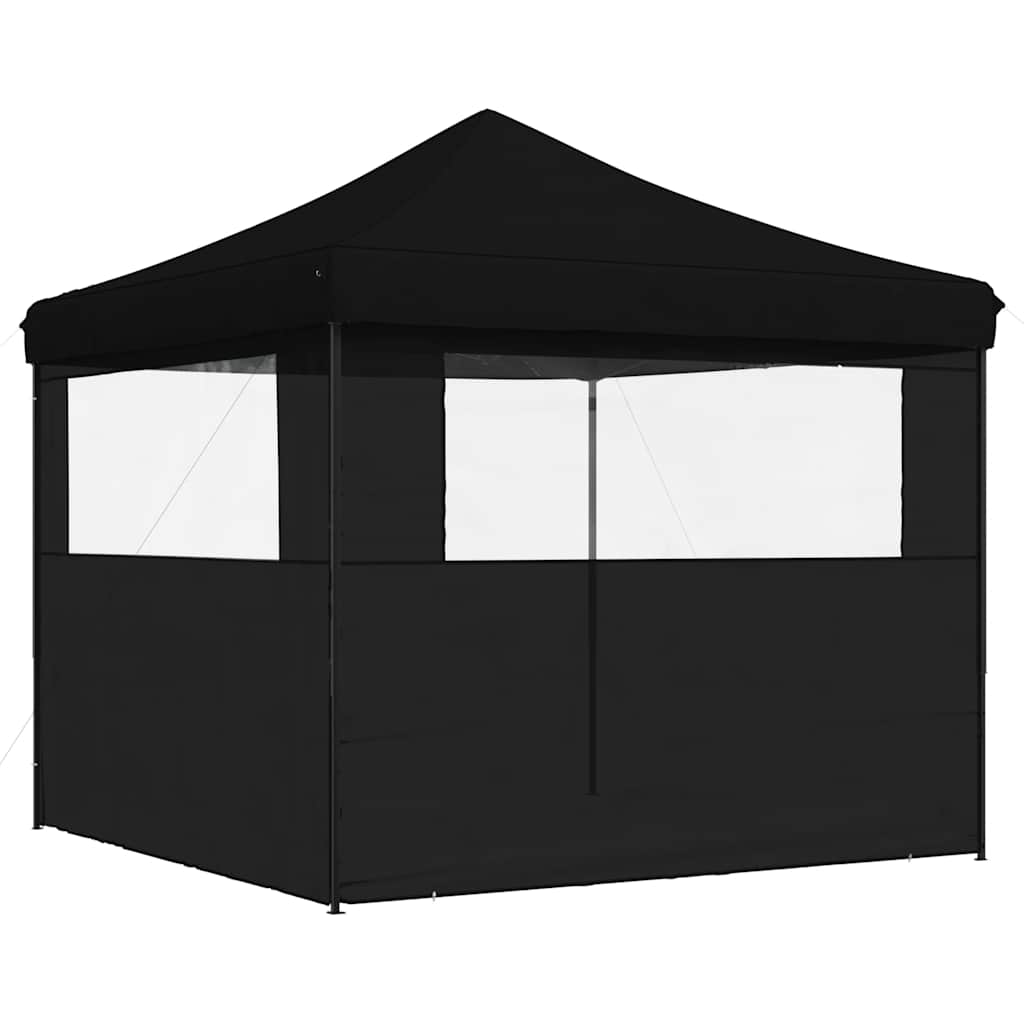 Tendone per Feste Pieghevole Pop-Up con 2 Pareti Nero